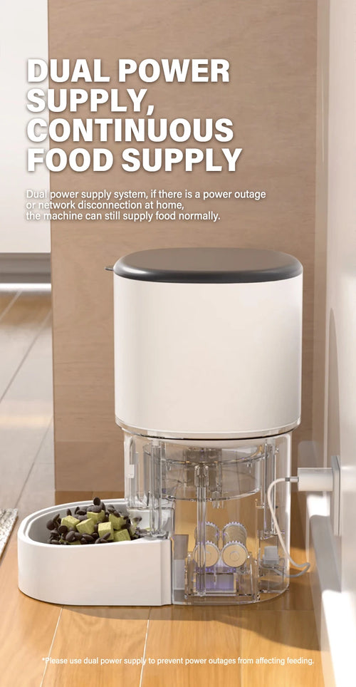 Factory Direct 4L Pet Automatic Feeder WiFi Remote Timing Quantitative Solid Eco-Friendly Bowls Charge-Powered