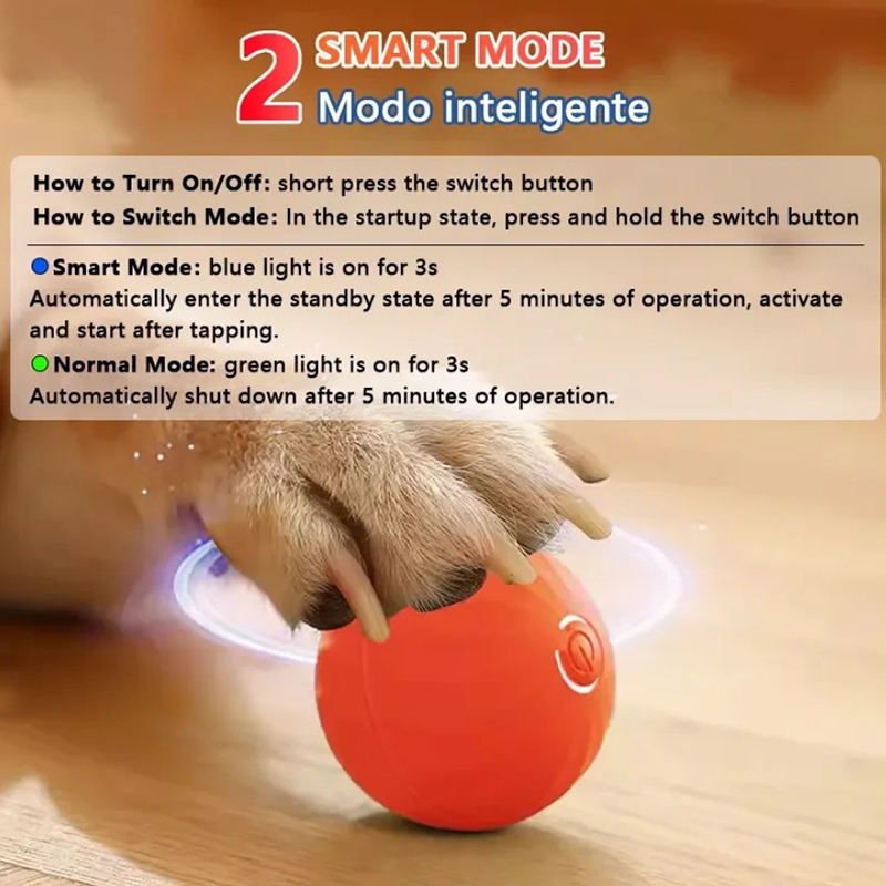 Interactive Electronic Dog & Cat Toy Ball-Smart Moving Automatic Jump & Roll Eco-Friendly Silicone Fashion & Luxury Style